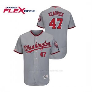 Camiseta Beisbol Hombre Washington Nationals Howie Kendrick 150th Aniversario Patch Autentico Flex Base Gris