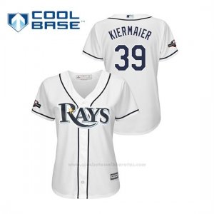 Camiseta Beisbol Mujer Tampa Bay Rays Kevin Kiermaier 2019 Postseason Cool Base Blanco