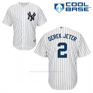 Camiseta Beisbol Hombre New York Yankees Derek Jeter 2 Blanco 1ª Cool Base