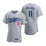 Camiseta Beisbol Hombre Los Angeles Dodgers A.j. Pollock Autentico 2020 Alterno Gris