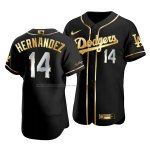 Camiseta Beisbol Hombre Los Angeles Dodgers Enrique Hernandez Golden Edition Autentico Negro