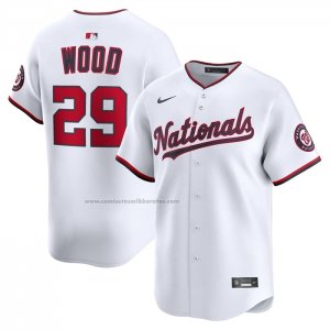 Camiseta Beisbol Hombre Washington Nationals James Wood Primera Limited Blanco