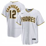 Camiseta Beisbol Hombre San Diego Padres Luis Campusano Primera Replica Blanco