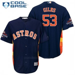 Camiseta Beisbol Hombre Houston Astros 2017 World Series Campeones Ken Giles Azul Cool Base
