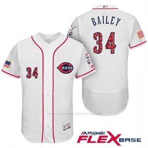 Camiseta Beisbol Hombre Cincinnati Reds 2017 Estrellas Y Rayas 34 1ª r Bailey Blanco Flex Base