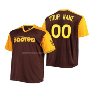 Camiseta Beisbol Hombre San Diego Padres Personalizada Replica Cooperstown Marron