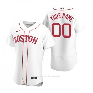 Camiseta Beisbol Hombre Boston Red Sox Personalizada Autentico 2020 Alterno Blanco