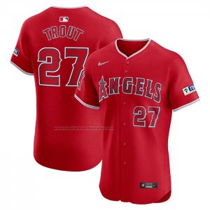 Camiseta Beisbol Hombre Los Angeles Angels Mike Trout Alterno Elite Rojo