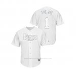 Camiseta Beisbol Hombre Tampa Bay Rays Willy Adames 2019 Players Weekend Replica Blanco