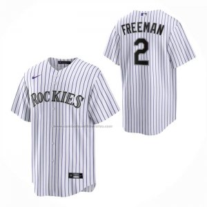 Camiseta Beisbol Nino Colorado Rockies Tyler Freeman Primera Replica Blanco