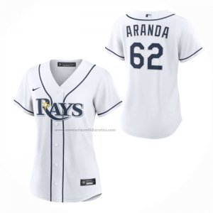 Camiseta Beisbol Mujer Tampa Bay Rays Jonathan Aranda Primera Replica Blanco
