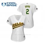 Camiseta Beisbol Mujer Oakland Athletics Khris Davis 2019 Postseason Cool Base Blanco