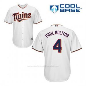 Camiseta Beisbol Hombre Minnesota Twins Paul Molitor 4 Blanco 1ª Cool Base