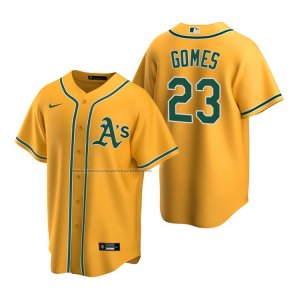 Camiseta Beisbol Hombre Oakland Athletics Yan Gomes Replica Alterno Oro