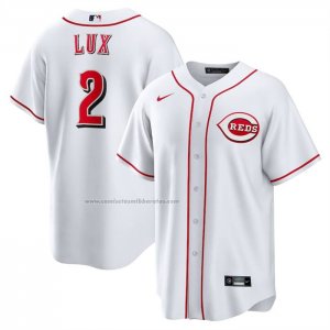 Camiseta Beisbol Hombre Cincinnati Reds Gavin Lux Primera Replica Blanco