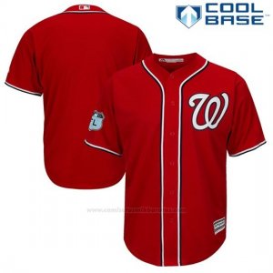 Camiseta Beisbol Hombre Washington Nationals Scarlet 2017 Entrenamiento de Primavera Cool Base