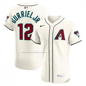 Camiseta Beisbol Hombre Arizona Diamondbacks Lourdes Gurriel Jr Primera Elite Crema