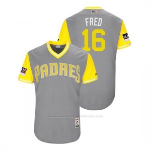 Camiseta Beisbol Hombre San Diego Padres Travis Jankowski 2018 Llws Players Weekend Fred Gris