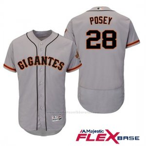 Camiseta Beisbol Hombre San Francisco Giants Buster Posey Gris Hispanic Heritage Flex Base