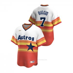 Camiseta Beisbol Hombre Houston Astros Craig Biggio Cooperstown Collection Primera Blanco Naranja