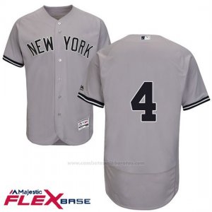 Camiseta Beisbol Hombre New York Yankees Lou Gehrig Autentico Coleccion Flex Base Gris