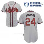 Camiseta Beisbol Hombre Atlanta Braves 24 Kelly Johnson Gris Cool Base