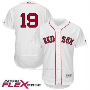 Camiseta Beisbol Hombre Boston Red Sox 19 Jackie Bradley Jr. Blanco Jugador Flex Base