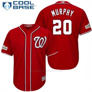 Camiseta Beisbol Hombre Washington Nationals 2017 Postemporada Daniel Murphy Scarlet Cool Base