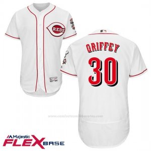 Camiseta Beisbol Hombre Cincinnati Reds 30 Ken Griffey Blanco Flex Base