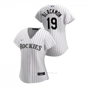 Camiseta Beisbol Mujer Colorado Rockies Charlie Blackmon 2020 Replica Primera Blanco