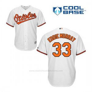 Camiseta Beisbol Hombre Baltimore Orioles 33 Eddie Murray Blanco 1ª Cool Base