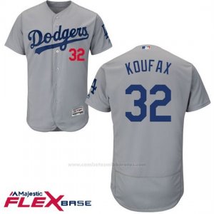 Camiseta Beisbol Hombre Los Angeles Dodgers Jackie Robinson Autentico Coleccion Gris Flex Base