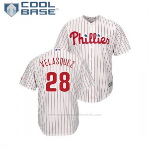 Camiseta Beisbol Hombre Philadelphia Phillies Vince Velasquez Cool Base 1ª Blanco