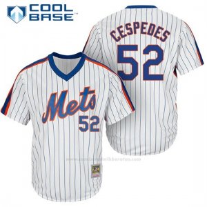 Camiseta Beisbol Hombre New York Mets Yoenis Cespedes Blanco Cooperstown Cool Base