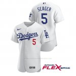 Camiseta Beisbol Hombre Los Angeles Dodgers Corey Seager Autentico Nike Blanco