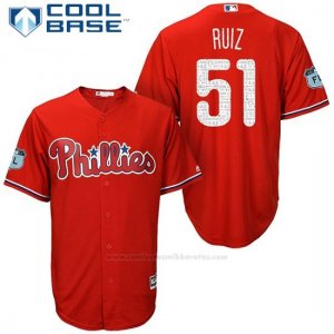 Camiseta Beisbol Hombre Philadelphia Phillies Carlos Ruiz Scarlet 2017 Entrenamiento de Primavera Cool Base Jugador