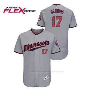 Camiseta Beisbol Hombre Minnesota Twins Jose Berrios 150th Aniversario Patch Autentico Flex Base Gris