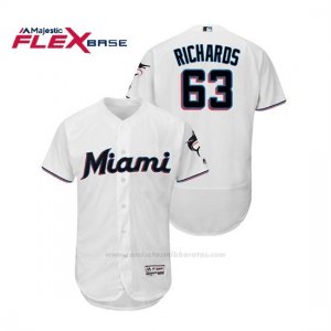 Camiseta Beisbol Hombre Miami Marlins Trevor Richards Flex Base Autentico Collection 1ª 2019 Blanco
