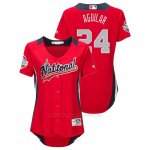 Camiseta Beisbol Mujer All Star Game Jesus Aguilar 2018 1ª Run Derby National League Rojo