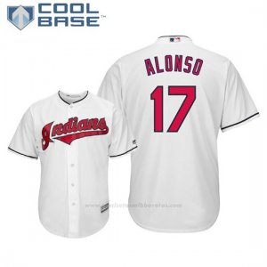 Camiseta Beisbol Hombre Indians Yonder Alonso Cool Base 1ª Blanco