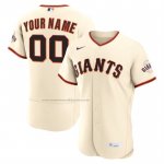 Camiseta Beisbol Hombre San Francisco Giants Primera Autentico Personalizada Crema