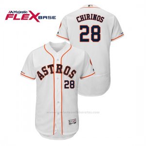 Camiseta Beisbol Hombre Houston Astros Robinson Chirinos 150th Aniversario Patch Flex Base Blanco