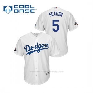 Camiseta Beisbol Hombre Los Angeles Dodgers Corey Seager 2019 Postseason Cool Base Blanco