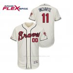Camiseta Beisbol Hombre Atlanta Braves Ender Inciarte 150th Aniversario Patch Autentico Flex Base Crema