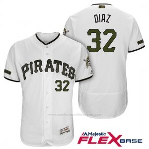 Camiseta Beisbol Hombre Pittsburgh Pirates Elias Diaz Blanco 2018 1ª Alterno Flex Base