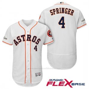 Camiseta Beisbol Hombre Houston Astros 2017 Postemporada George Springer Blanco Flex Base