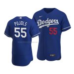 Camiseta Beisbol Hombre Los Angeles Dodgers Albert Pujols Autentico Alterno Azul