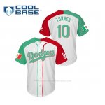 Camiseta Beisbol Hombre Los Angeles Dodgers Justin Turner Mexican Heritage Night Cool Base Blanco