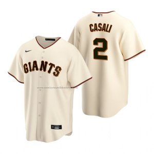 Camiseta Beisbol Hombre San Francisco Giants Curt Casali Replica Primera Crema