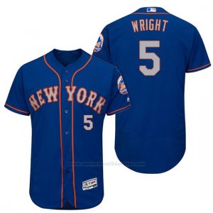 Camiseta Beisbol Hombre New York Mets David Wright Gris 2017 Alterno